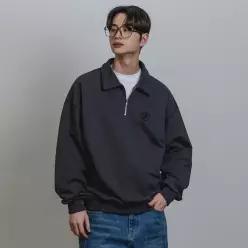 바켄 Collar half zip up 스웨트셔츠 BK7589_차콜 7000026632 -CH
