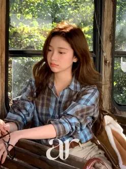 (국내제작)(MADE/국내생산/따뜻포근/어디서도볼수없는색감) Petite Note No21 코티지 피치기모 루즈핏 컬러 체크 셔츠 bs8499