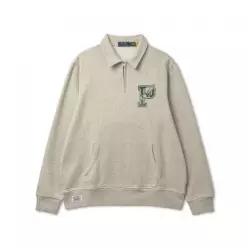 폴로 POLO RALPH LAUREN P윙 플리스 칼라 스웨트셔츠-그레이