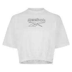 Reebok 리복 크롭 정사이즈 크루넥 티셔츠 - 흰색 7744864