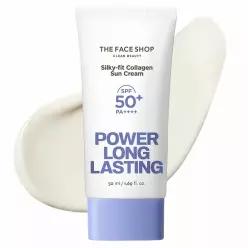 더페이스샵 파워 롱래스팅 실키핏 콜라겐 선크림 SPF50+ PA++++