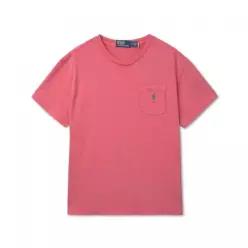 폴로 POLO RALPH LAUREN 클래식핏 코튼 린넨 포켓 티셔츠 - 레드