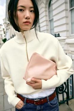 ZARA 스웨이드 파우치 - 로즈핑크 6779/810/604 {WLM}