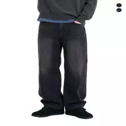 [NIX JEANS] 남) 보아 본딩 BK/B톤 워싱 와이드 데님팬츠 (FNBWCRW170M)