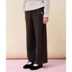 빈폴 키즈 BEANPOLE KIDS 여아 소프트 골지 세미 와이드 팬츠 브라운 (BI6821G03D) BI6821G03D 490852