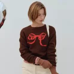 [국내매장 정품] [장갑] 벤시몽 RIBBON JACQUARD KNIT BROWN 685292