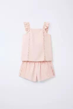 [국내매장] ZARA 여아 6-14세/ 자수 스트랩 파자마 - 페일 로즈 3772/563/622 556790