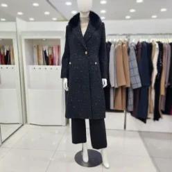 [조이너스]여성코트 23신상 여우털100 A라인 모직 롱 브랜드JDW1WCH0320_US