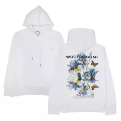 우영미 플라워 백로고 남성 후드티 W261TS36719W