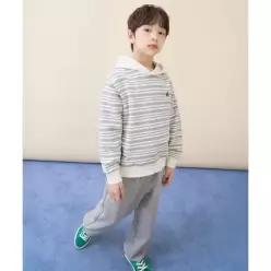 빈폴 키즈 BEANPOLE KIDS 스트라이프 후드 스웨트 셔츠 상하세트 그레이 (BI6141U123) BI6141U123 490881