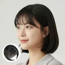 [하프클럽/]여성 시스루뱅 앞머리 부분가발 옆머리 헤어피스