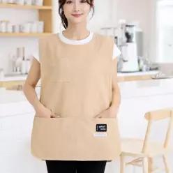 조끼 방수 앞치마 어린이집 주방 미용실 E29625A6 바리스타 무지