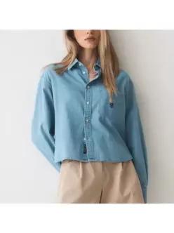후아유 Steve Crop Denim Shirts WHYJE2336F-O