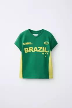 [국내매장] ZARA 여아 브라질 프린트 티셔츠 - 그린 2614/710/914 556388