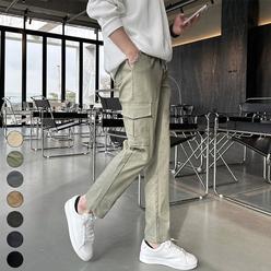 핸써밍 일자핏 카고 밴딩 면 팬츠 7컬러 (S~2XL)