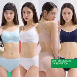 BENETTON 퓨징 브라팬티 4세트 (여성속옷세트,심리스브라,노와이어브라,여성