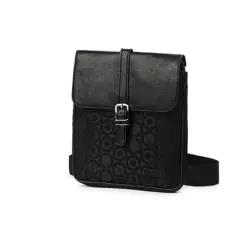 [하프클럽/]크로스백 슬림 모던 패턴 보조 가방 블랙