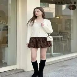 호피 패턴 벨티드 벌룬 미니 스커트