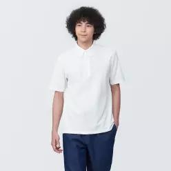 [무인양품] 남성 시원한 UV 컷 피케 버튼다운 반소매 폴로 셔츠 AB1M8A5S