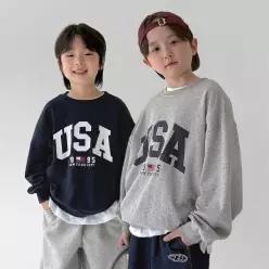베리클로젯 USA 드림 맨투맨 남아 여아 아동 키즈 어린이 초등 주니어 가을 기본 긴팔 티셔츠 143443
