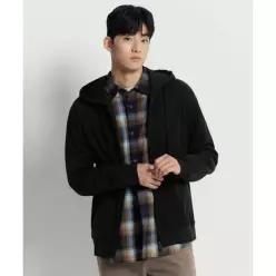 BEANPOLE MEN 캐주얼 소프트 코튼 집업 후디 - 블랙