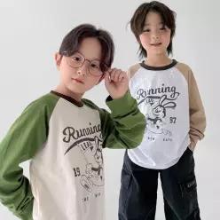 베리클로젯 버니 런 나그랑 티셔츠 남아 여아 아동 키즈 어린이 초등 주니어 배색 기본 데일리 긴팔 143420
