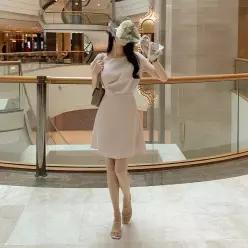 (국내제작)(허리스트랩) 클랑 셔링 플레어 미니 나시 원피스 op15754