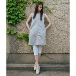 무신사스탠다드 MUSINSA STANDARD WOMAN 우먼즈 나일론 미니 드레스 [라이트 그레이]MWEOP5Z05-LG 174694