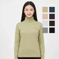 뱅뱅 여성 베이직 크롭 목폴라 티셔츠 NTY103