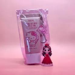 식물나라 헬로키티 뽀얀쌀 수분 선 크림 100ml 보라 초록 &&& 산리오 에디션 생기 톤업 30ml + 키링