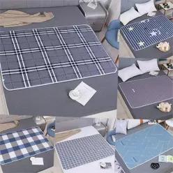 패턴 방수 패드 휴대용 다용도 임산부 방수 요 패드 산모 스트라이프 매트리스 사계절 기저귀 재사용