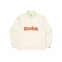코닥 KODAK 빅로고 마이크로플리스 세미오버핏 반집업 맨투맨 IVORY K4423EFSE2IVR 191841