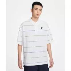 나이키 MUST IT_ 스포츠웨어 의류 클럽 오버사이즈 스트라이프 카라 폴로 M 화이트 블랙 IF0737 100