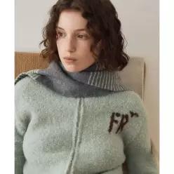 벤시몽 COLOR BLOCK KNIT MUFFLER - GREY 423770