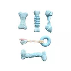 제이제이펫 강아지 치아발육기 고무 장난감 파스텔 파랑훈련 용품 애견 반려견 놀이 완구 야외 운동 물어뜯