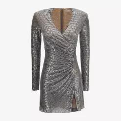 주얼 장식 랩 미니 원피스 AW26154SGR GREY