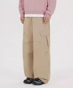 unisex 와이드 빅포켓 코튼 카고 팬츠 베이지1413999