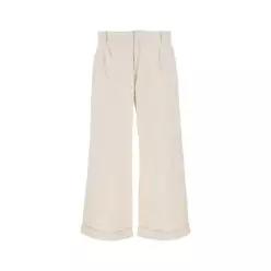 23SS 에트로 멜란지 아이보리 스트레치 코튼 와이드 레그 pant 1W7809241991 TP56452