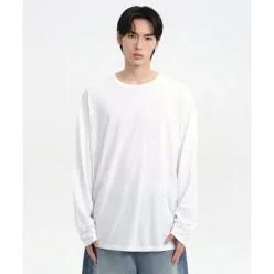 (국내매장정품) 무신사 스탠다드 MUSINSA STANDARD 오버사이즈 CR 크루 넥 긴소매 티셔츠 [화이트] MMETL5C