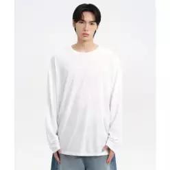 (국내매장정품) 무신사 스탠다드 MUSINSA STANDARD 오버사이즈 CR 크루 넥 긴소매 티셔츠 [화이트] MMETL5C