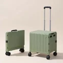 로티홈시스 네모 접이식 카트 쇼핑 마트 시장바구니 장바구니 캐리어 L(대형), 그린
