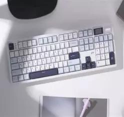 지클릭커 WK107 8K 풀윤활 유무선 블루투스 기계식 키보드 화이트 마린, 제주바다 보글보글 37g (저소음)