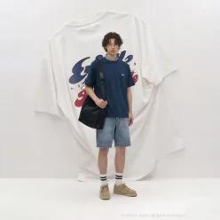 [국내매장판] 빈폴 [26SS 30%OFF] PAPER PRESS X 인조이 백프린트 티셔츠 애쉬 (BC634 282175