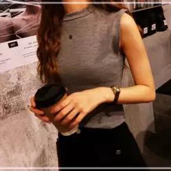 나시 민소매티 긴팔 여성 어린이 아동 여리여리 봄 단가라 크롭 8WBF42AE5 그레이