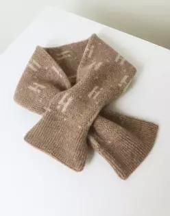 HAZZYS WOMEN ACC 베이지 로고패턴 울혼방 머플러 HIMU5F603I2