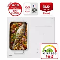 [카드+T멤 34만] 린나이 3구 플렉스존 인덕션 화이트 IHFW3034 에너지 1등급
