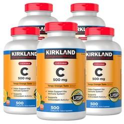 Kirkland 커클랜드 츄어블 비타민 C 500mg 오렌지맛 500정 5병