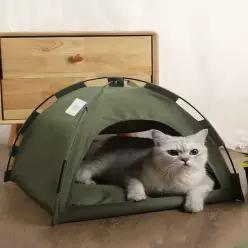 강아지 집 반려견 하우스 애견 OUZEY 펫 텐트 접이식 휴대용 고양이 침대 편안한 수면 있는 밀폐형 액세서