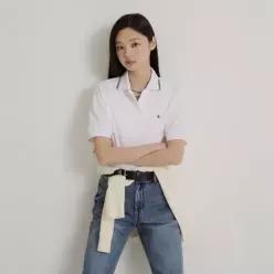 수피마 피케 볼륨 반소매 탑 화이트 BF6542C021 _BF