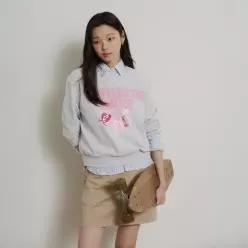B. my 그래픽 오버핏 스웨트 셔츠 그레이 BF6241N013 _BF
